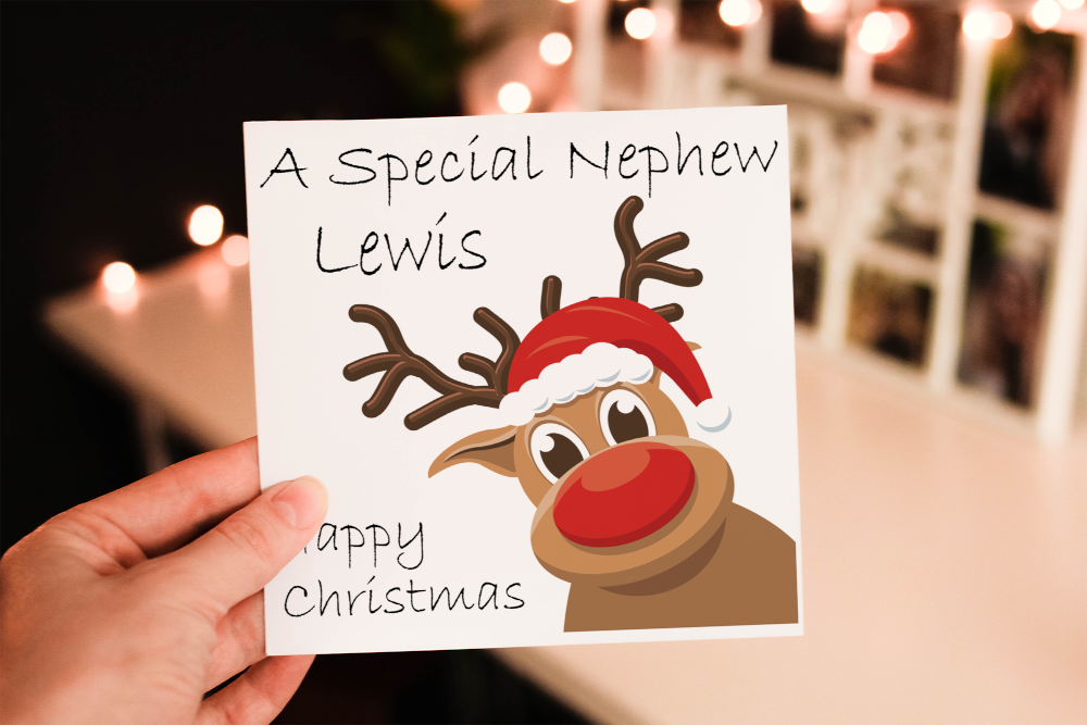 Special Nephew Rudolf Christmas Card, Nephew Christmas Card - Click Image to Close